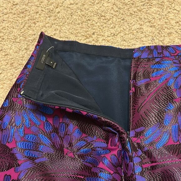 NWT J. Crew Jacquard Mini A-Line Skirt Midnight Floral Bold Purple Pink Black - Picture 9 of 9